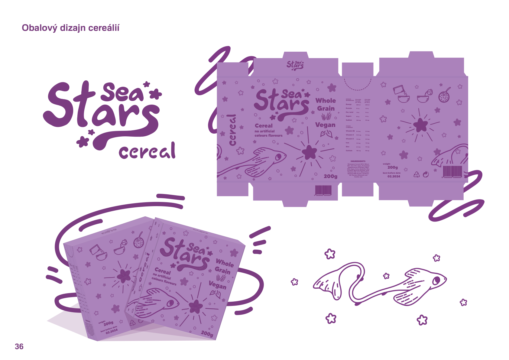Obalový dizajn cereálií Star's Cereal